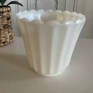 Elegant White Scalloped Vase